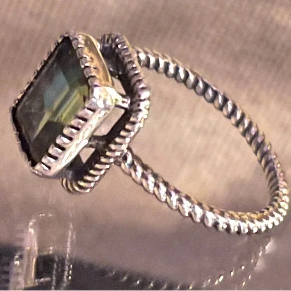 Rainbow Quartz Sterling Silver Ring 6.5